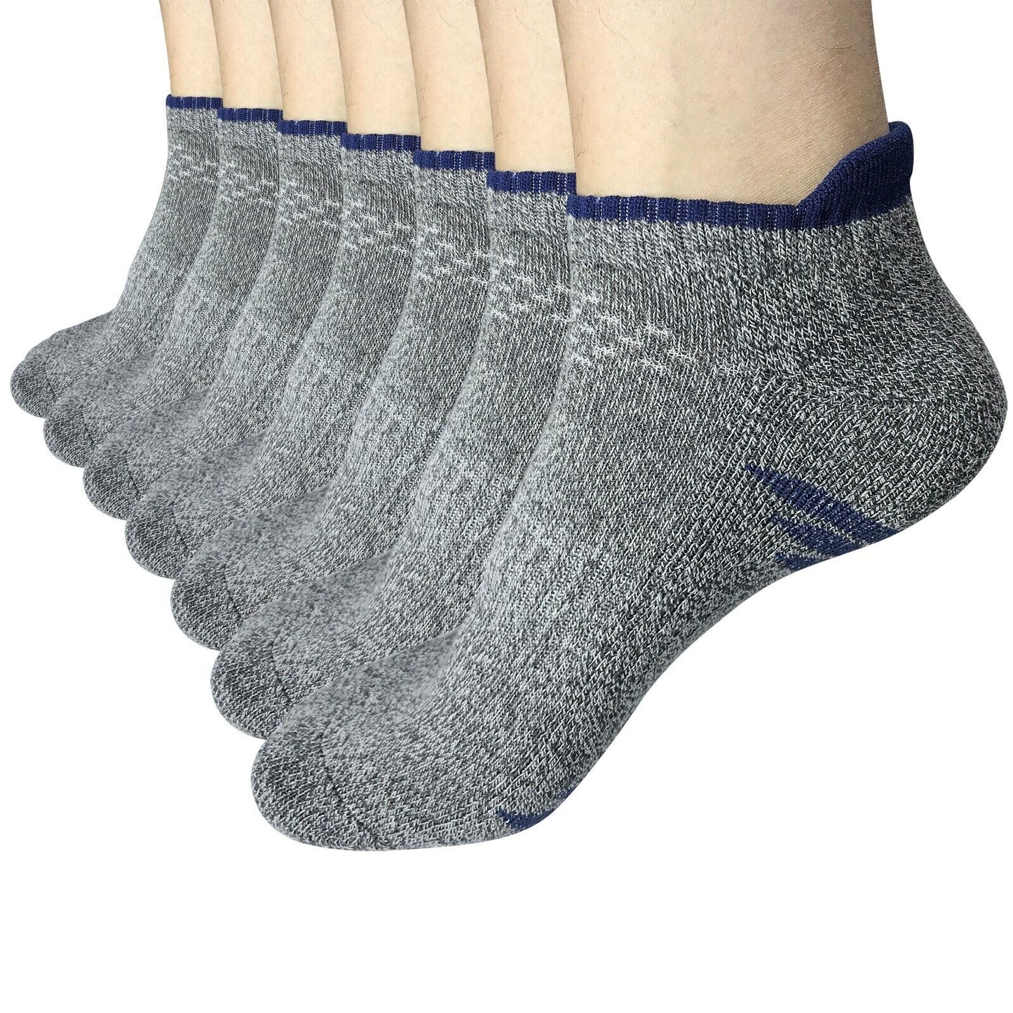 7 Pair Mens Low Cut Ankle Breathable Cotton Cushion Athletic Running Sport Socks