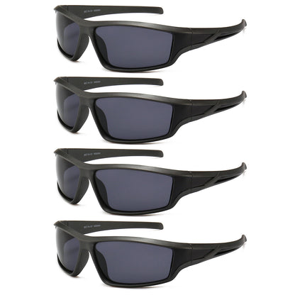 4Pk Men Sport Sunglasses Polarized Wrap Eyewear Glasses Driving Fishing Cycling