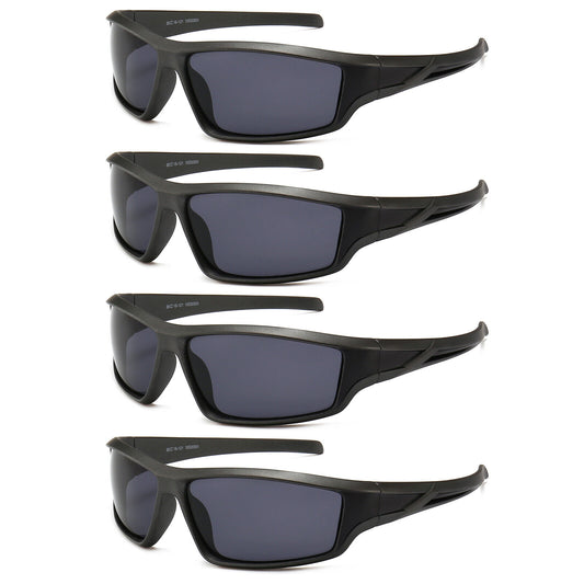 4Pk Men Sport Sunglasses Polarized Wrap Eyewear Glasses Driving Fishing Cycling