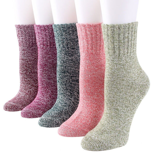 10 Pairs Womens Soft Winter Wool Thick Knit Thermal Warm Crew Cozy Boot Socks