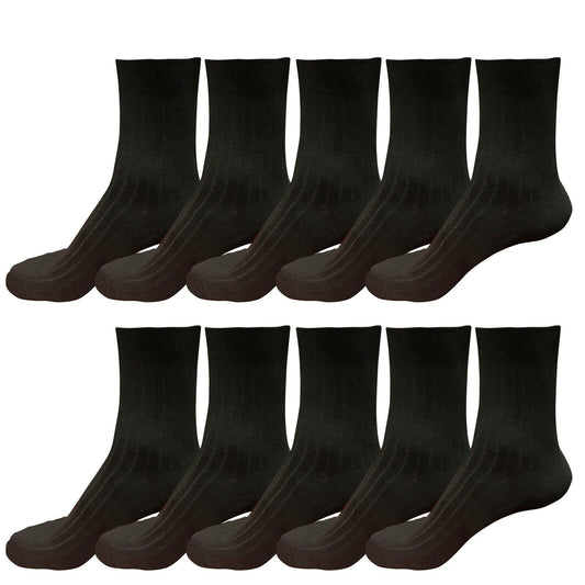 Lot 10 pairs Mens Classic Fashion Cotton Casual Solid Crew Dress Socks Size 6-10