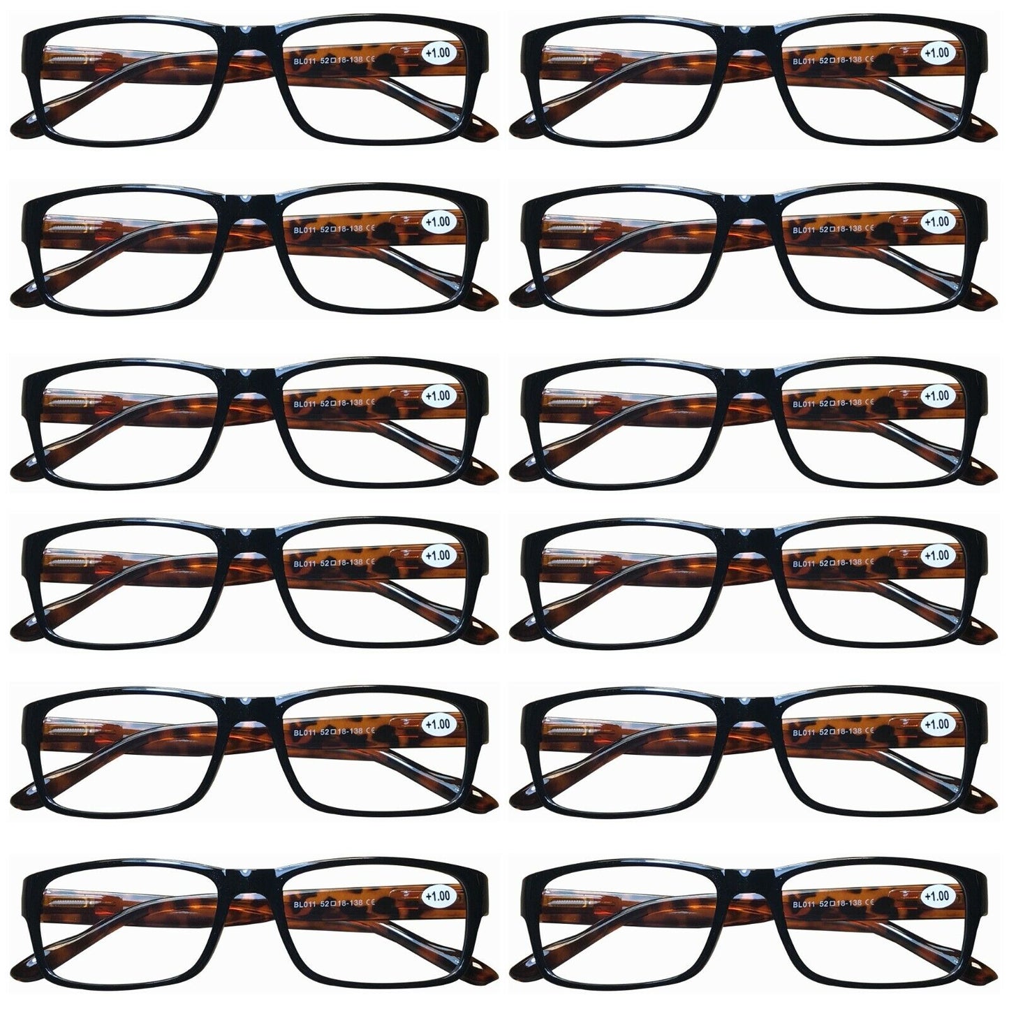 12PK Womens Mens Unisex Blue Light Blocking Reading Glasses Spring Hinge Readers