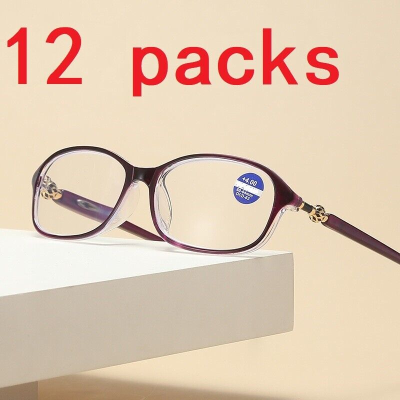 12 Women Ladies Oval Frame Reading Glasses Classic Readers 1.50 2.50 3.50 4.00