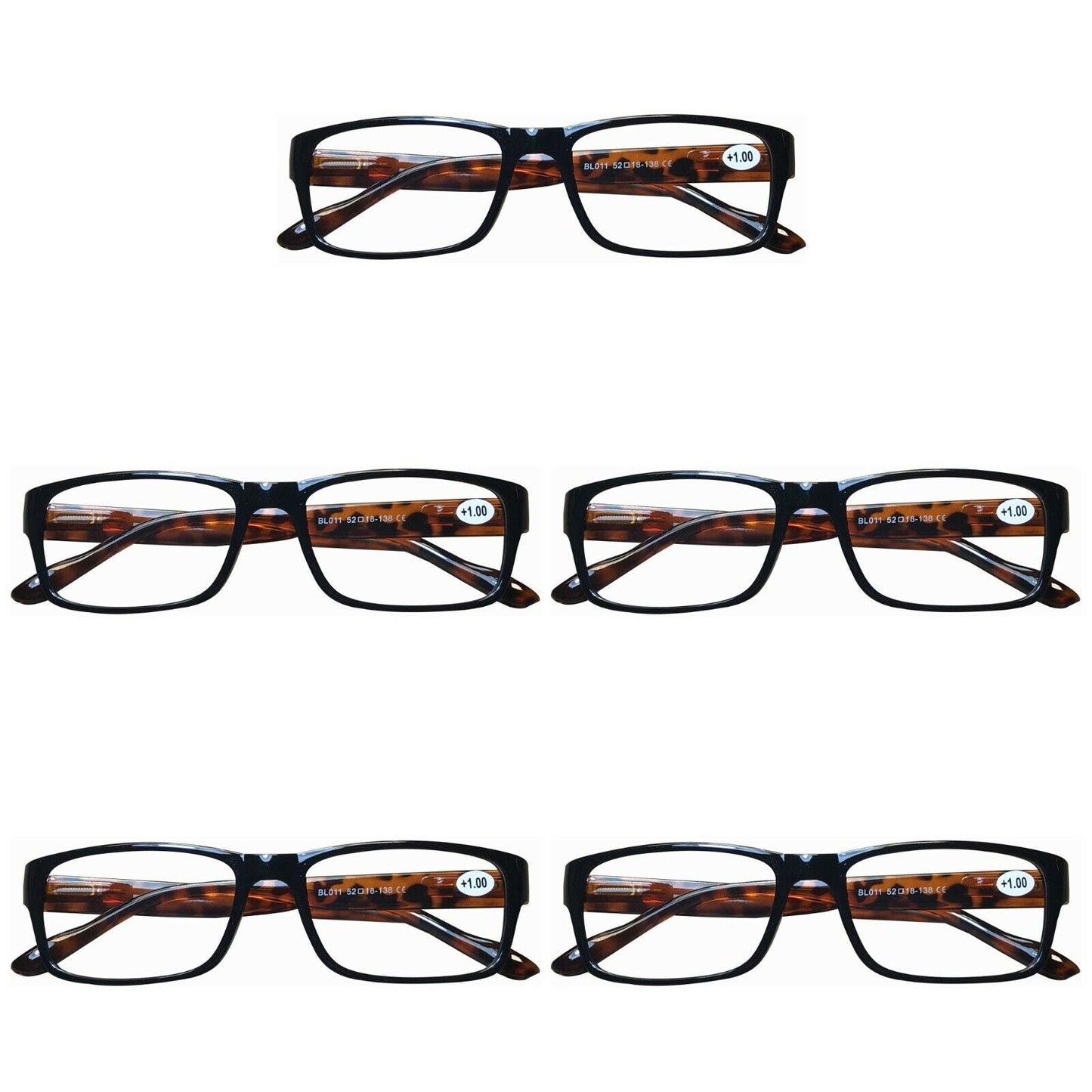 5PK Womens Mens Unisex Blue Light Blocking Reading Glasses Spring Hinge Readers