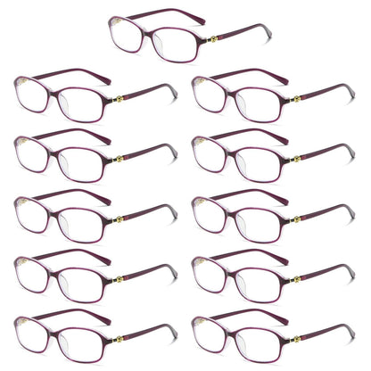 11 PK Womens Blue Light Blocking Reading Glasses Readers for Computer Paper Work