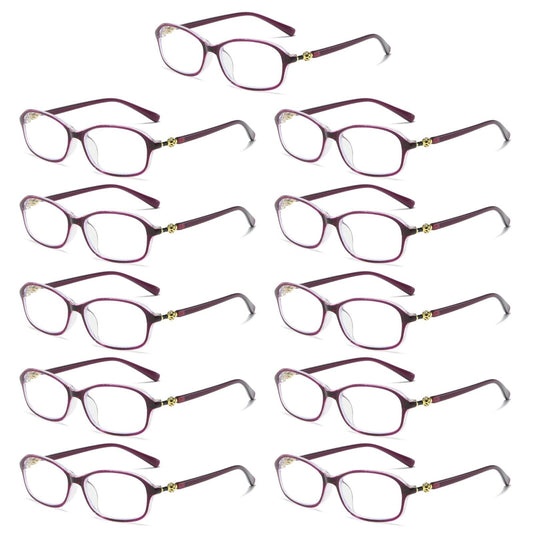 11 PK Womens Blue Light Blocking Reading Glasses Readers for Computer Paper Work