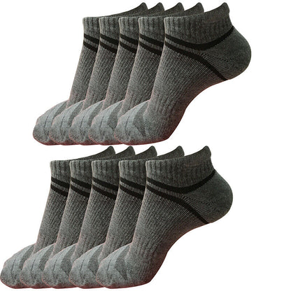 10pair Mens Low Cut Ankle Cotton Athletic Cushion Casual Performance Sport Socks