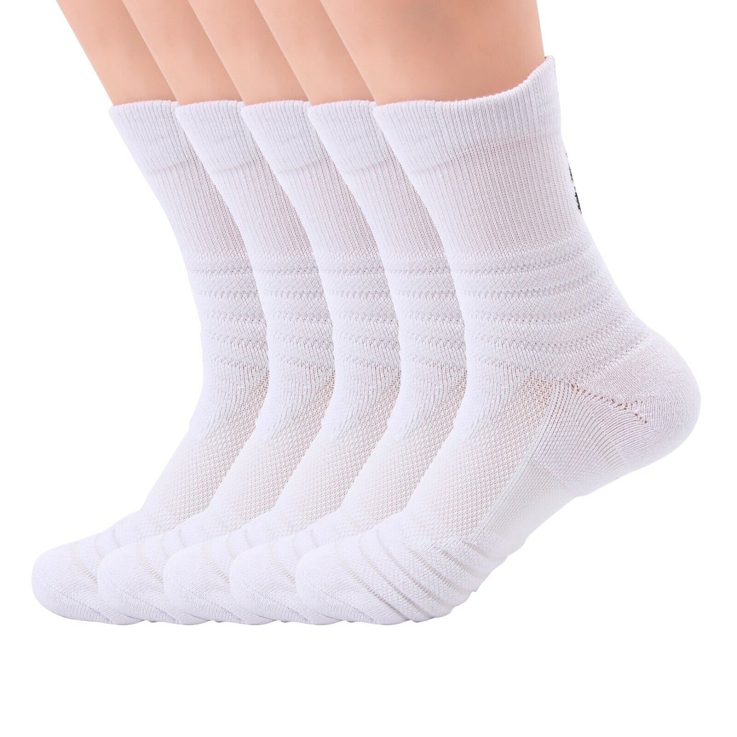 Lot 1-12 Mens Cotton Athletic Sport Casual Work Crew Socks White Size 9-11 6-12