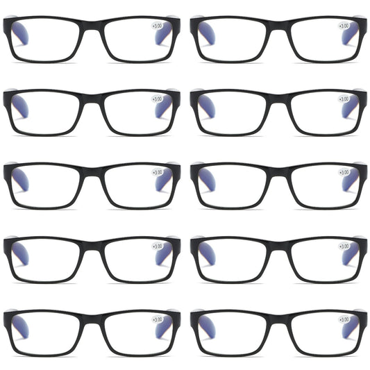 10 PK Unisex Anti Blue Light Reading Glasses Spring Hinge Readers for Men Women