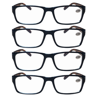 4 PK Unisex Anti Blue Light Reading Glasses Spring Hinge Readers for Men Women