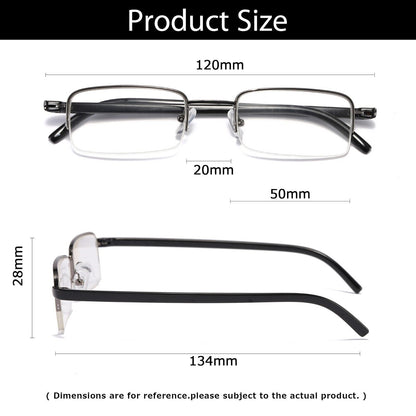 3 PK Mens Half Frame Reading Glasses Black Readers 1.00 1.50 2.00 2.50 3.00 4.00