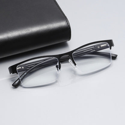 2 PK Mens Spring Hinge Blue Light Blocking Reading Glasses Half Frame Readers