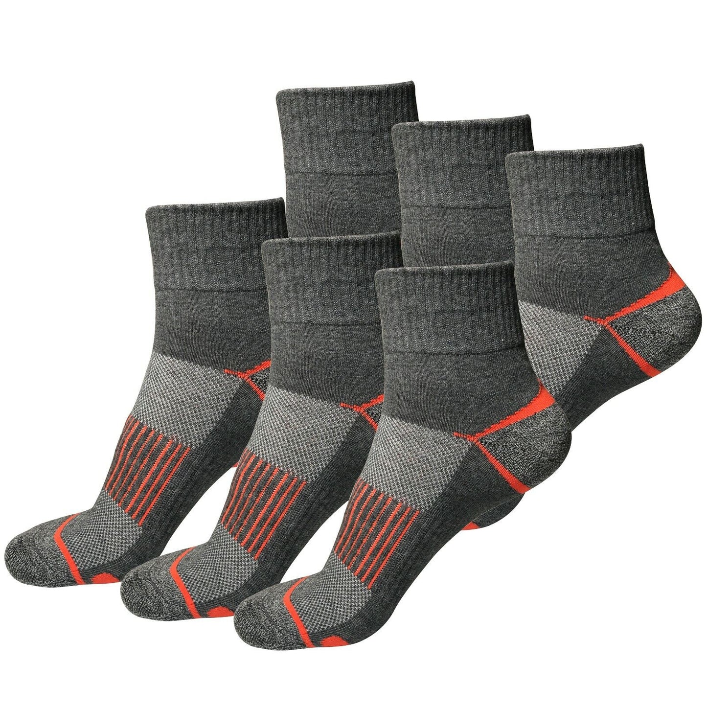 6 Pair Mens Mid Cut Ankle Quarter Athletic Casual Sport Cotton Socks Size 6-12