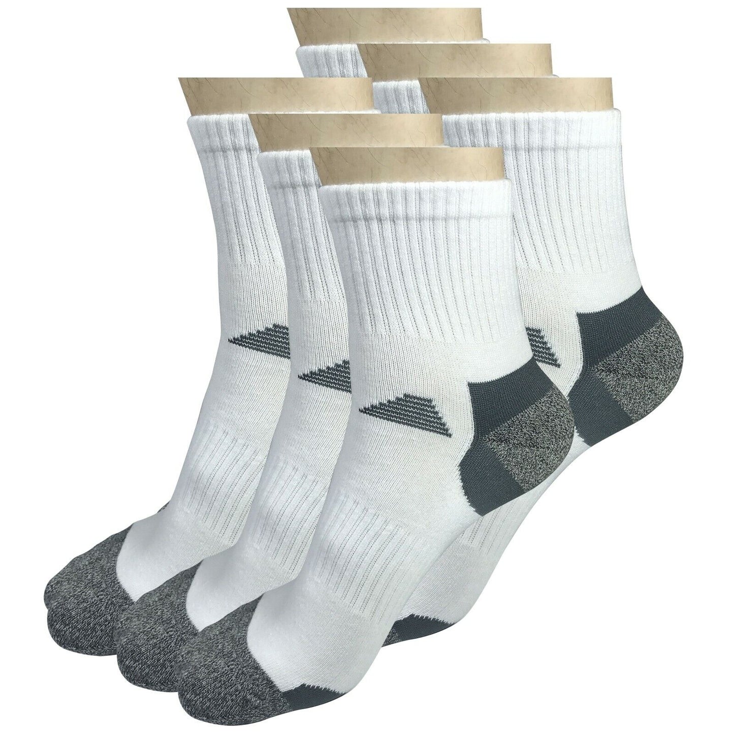 6 pairs Mens Low Cut Ankle Cotton Athletic Cushion Sport Running Socks Size 6-12