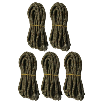 5 pairs 5mm Thick Heavy duty Round Hiking Work Boot Shoe laces Military Strings