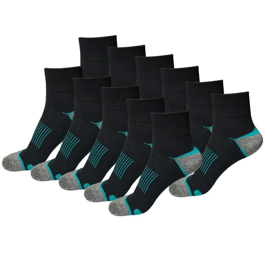 11 Pair Mens Mid Cut Ankle Quarter Athletic Casual Sport Cotton Socks Size 6-12