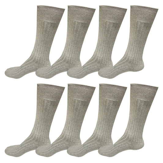 8pair Mens Comfortable Cotton Casual Classic Crew Dress Socks Over the Calf 9-13