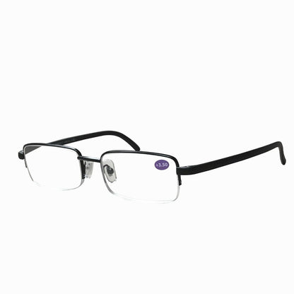 12 Pairs Mens Metal Frame Rectangle Half Frame Reading Glasses Classic Readers