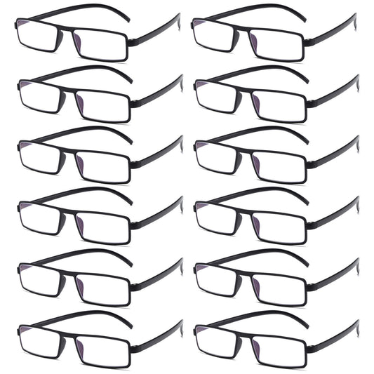 12PK Unisex Unbreakable Lightweight Reading Glasses Blue Light Blocking Readers