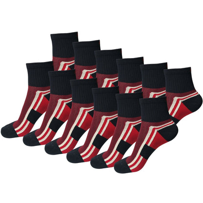 12 PK Mens Breathable Ankle Quarter Athletic Casual Sport Cotton Socks Size 6-12