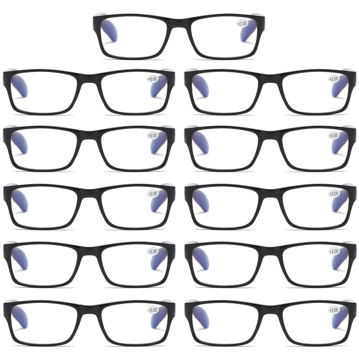 11 PK Unisex Anti Blue Light Reading Glasses Spring Hinge Readers for Men Women