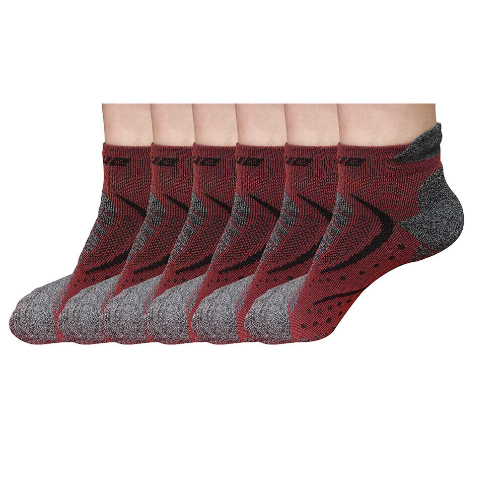 6 pairs Mens Low Cut Ankle Cotton Athletic Cushion Sport Running Socks Size 6-12