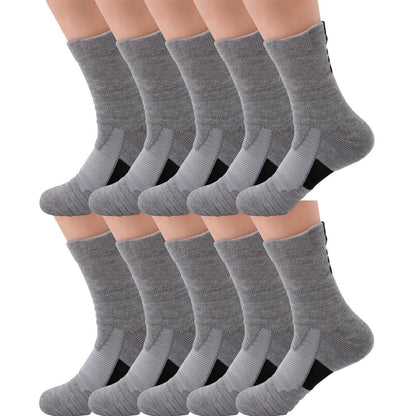 Lot 1-12 Mens Cotton Athletic Sport Casual Work Crew Socks Gray Size 9-11 6-12