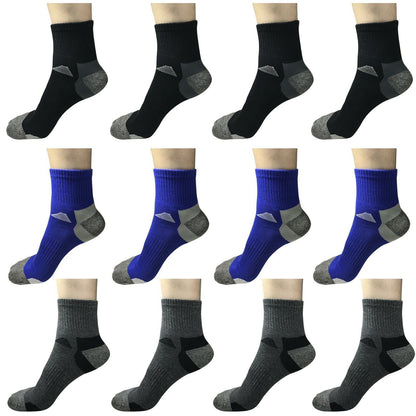 Lot 3-12 Mens Mid Cut Ankle Quarter Athletic Breathable Sport Cotton Socks 6-12