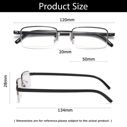 11PK Mens Half Frame Reading Glasses Black Readers 1.00 1.50 2.00 2.50 3.00 4.00