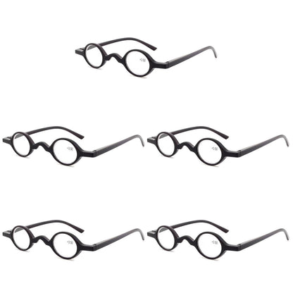 5PK Men Women Small Round Frame Blue Light Reading Glasses Spring Hinge Readers