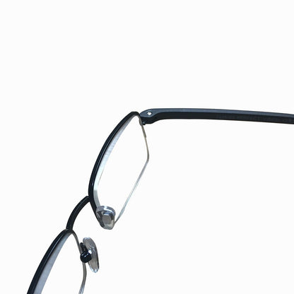 1 Pair Mens Metal Frame Rectangle Half Frame Reading Glasses Classic Readers