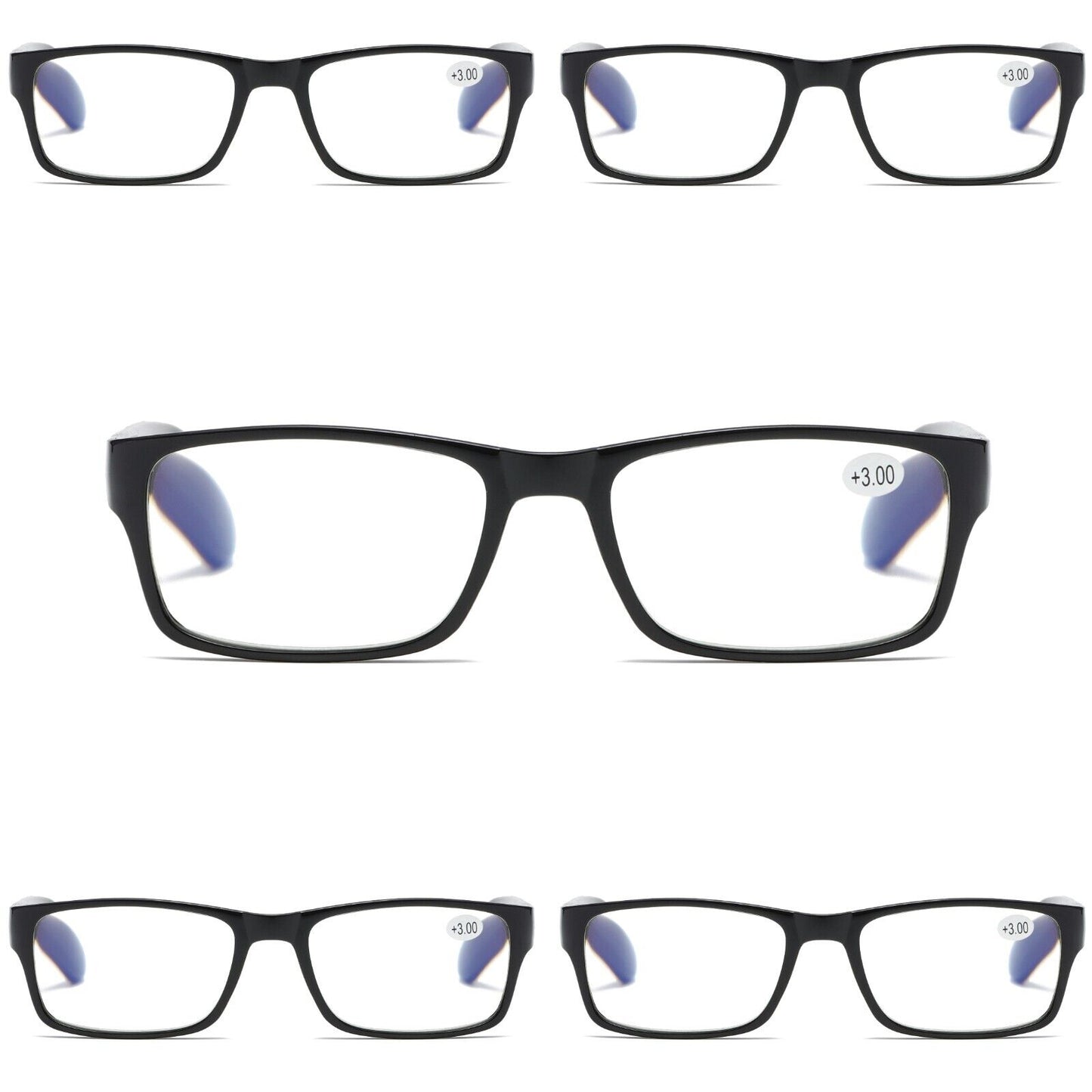 5 PK Unisex Anti Blue Light Reading Glasses Spring Hinge Readers for Men Women