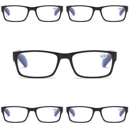 5 PK Unisex Anti Blue Light Reading Glasses Spring Hinge Readers for Men Women