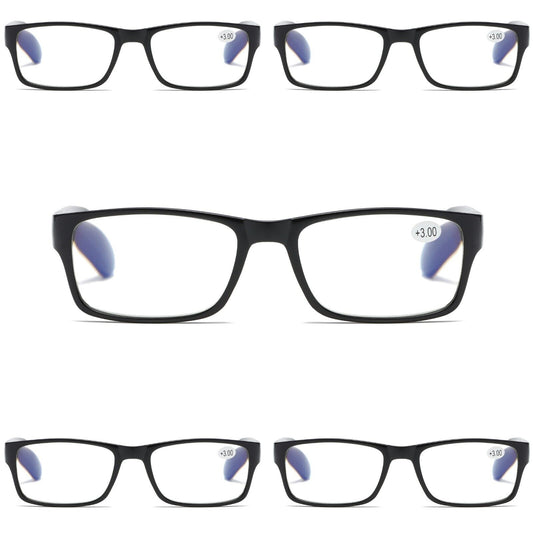 5 PK Unisex Anti Blue Light Reading Glasses Spring Hinge Readers for Men Women