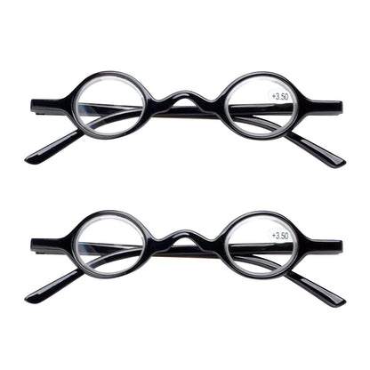 2PK Unisex Small Round Reading Glasses Blue Light Blocking Readers Men Women