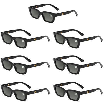 7PK Mens Womens Square Magnified Full Tinted Lens Sun Readers Reading Sunglasses