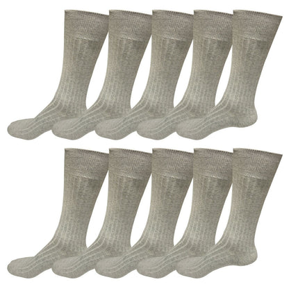 Lot 10 Mens Comfort Cotton Casual Classic Crew Dress Socks Mid Calf 9-13