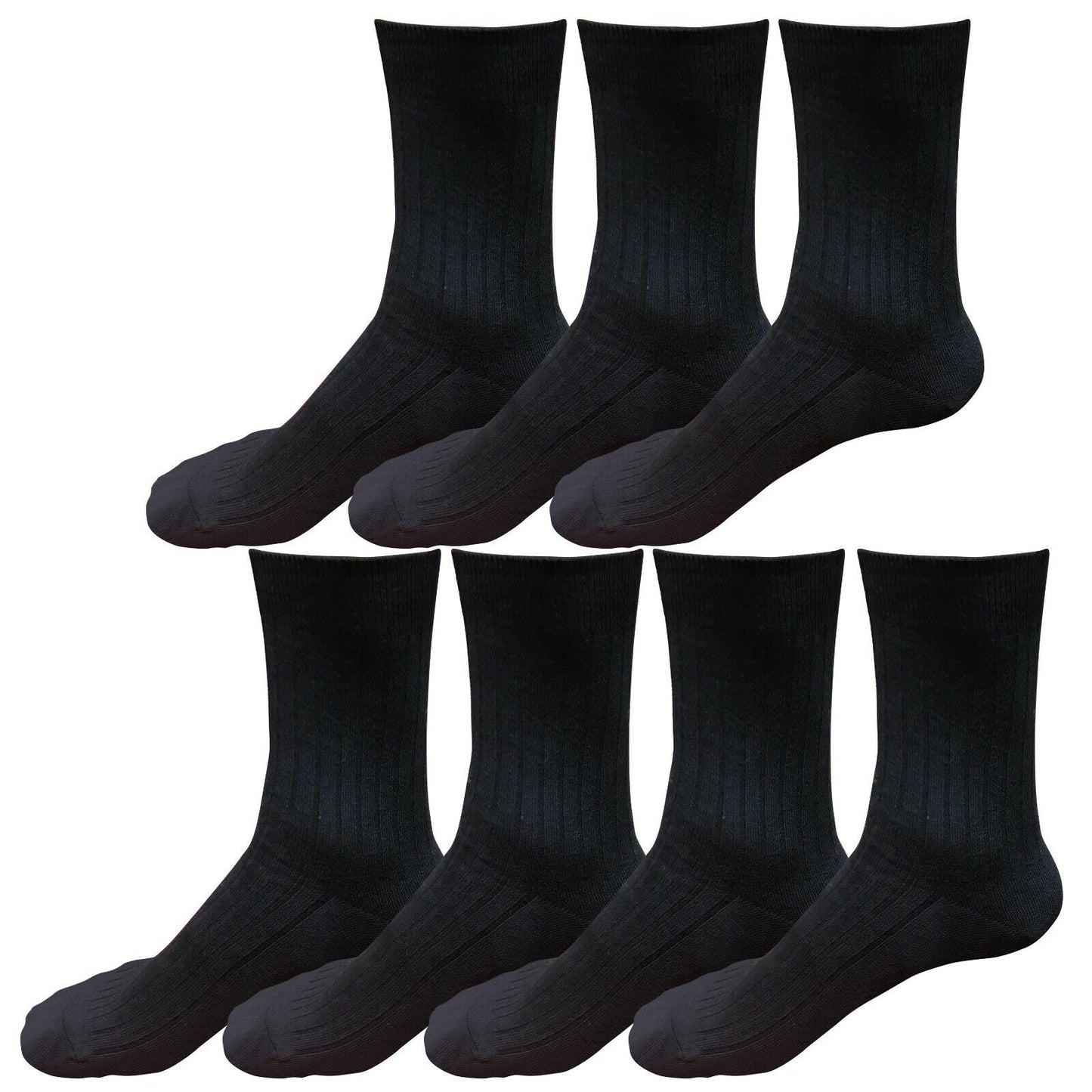 7 pairs 98% Cotton Mens Comfortable Casual Crew Dress Socks Mid Calf Size 9-11