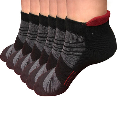 Lot 1-12 Mens Low Cut Ankle Cotton Athletic Cushion Sport Running Socks Black