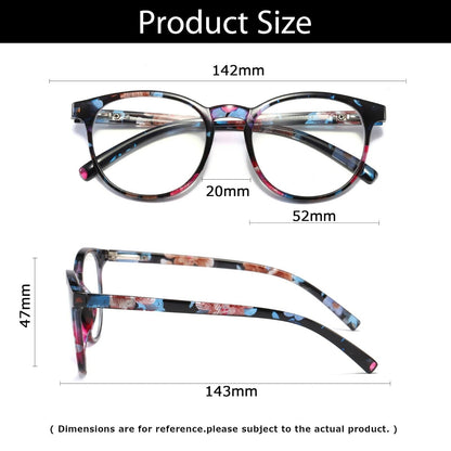 9 Pair Ladies Womens Round Big Frame Blue Light Blocking Reading Glasses Readers