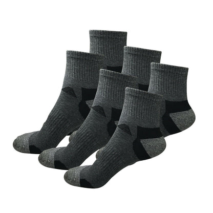 6 Pairs Mens Mid Cut Ankle Quarter Athletic Casual Sport Cotton Socks Size 6-12