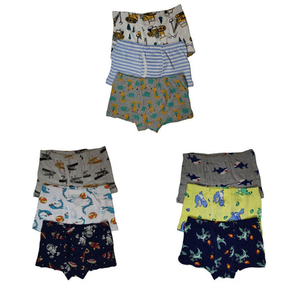 9 Pack Cotton Toddler Little Boys Kids Underwear Dinosaur Boxer Briefs 4T 5T-8T