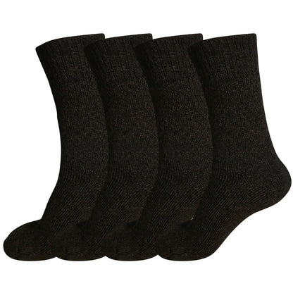 4pair Mens Heavy Duty Thick Winter Thermal Warm Hiking Knit Crew Wool Boot Socks