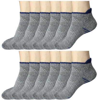 12Pair Mens Low Cut Ankle Breathable Cotton Cushion Athletic Running Sport Socks