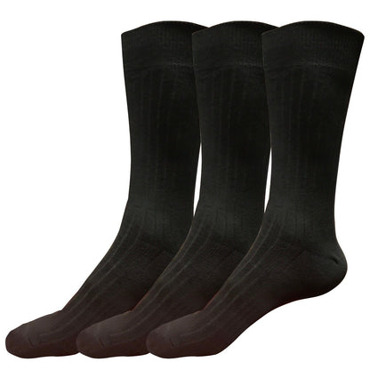 3pair Mens Comfortable Cotton Casual Classic Crew Dress Socks Mid Calf 9-13