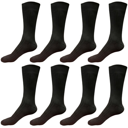 8pair Mens Comfortable Cotton Casual Classic Crew Dress Socks Over the Calf 9-13