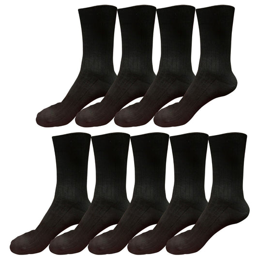 9 pairs 98% Cotton Mens Comfortable Casual Crew Dress Socks Mid Calf Size 9-11