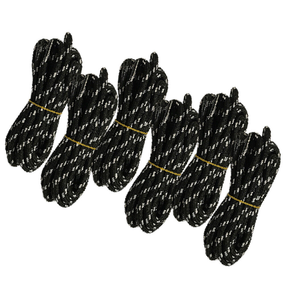 6pair 5mm Thick Heavy duty Round Hiking Work Boot Shoe laces Strings Replacement