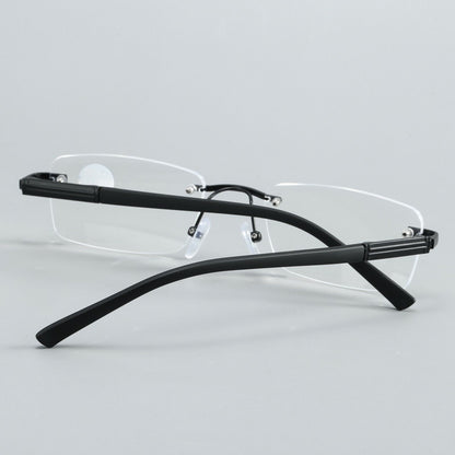 1PK Mens Anti Blue Light Blocking Rimless Reading glasses Spring Hinge Readers