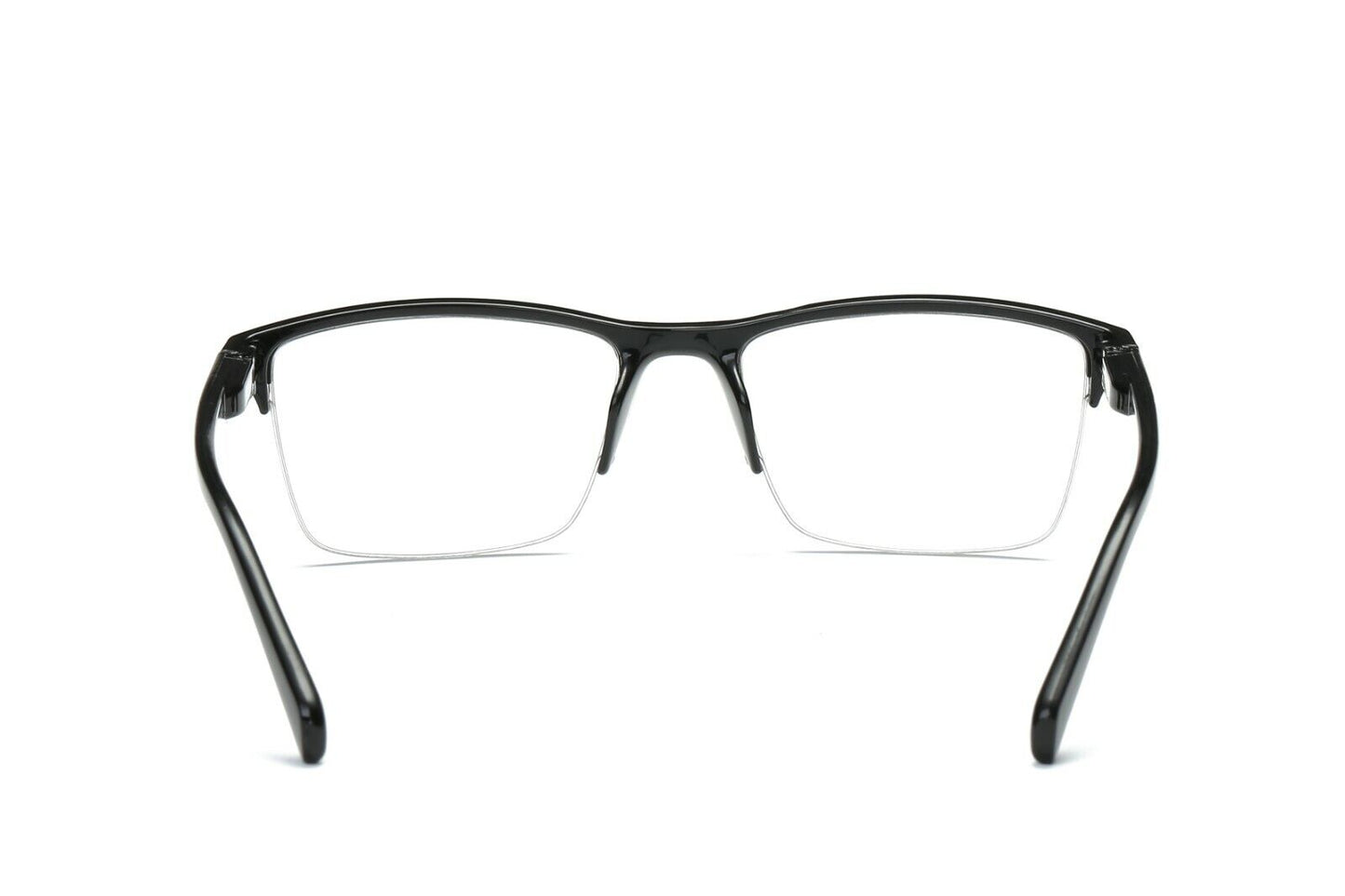 12 Pack Mens Unisex Half Frame Square Reading Glasses Black Spring Hinge Readers